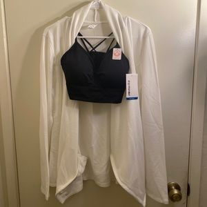 Workout top and sports bra